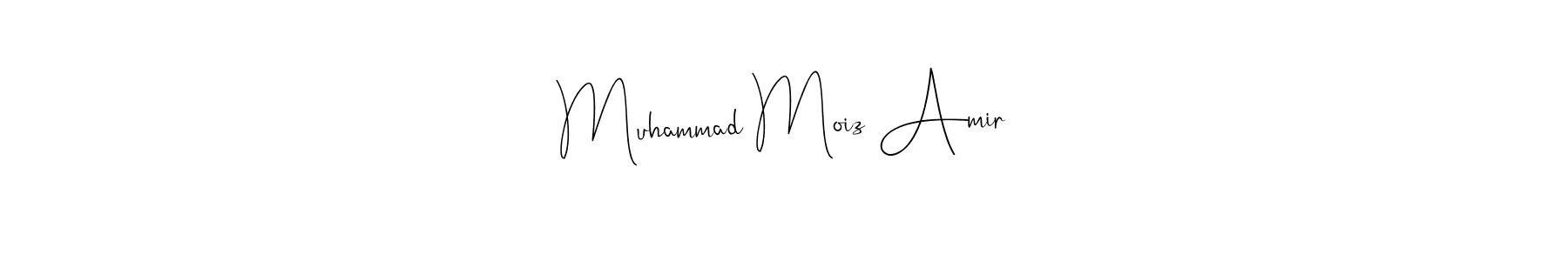 You should practise on your own different ways (Andilay-7BmLP) to write your name (Muhammad Moiz Amir) in signature. don't let someone else do it for you. Muhammad Moiz Amir signature style 4 images and pictures png