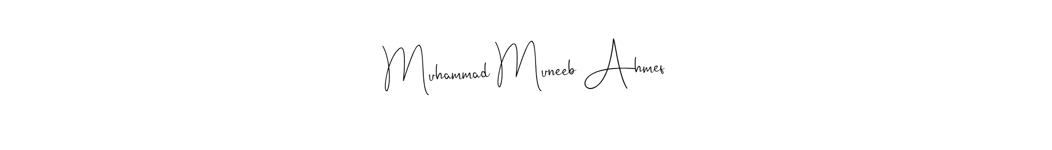 Design your own signature with our free online signature maker. With this signature software, you can create a handwritten (Andilay-7BmLP) signature for name Muhammad Muneeb Ahmef. Muhammad Muneeb Ahmef signature style 4 images and pictures png