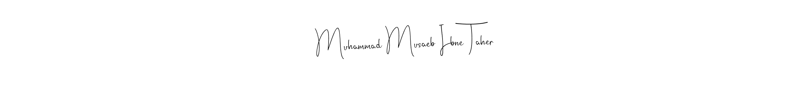 See photos of Muhammad Musaeb Ibne Taher official signature by Spectra . Check more albums & portfolios. Read reviews & check more about Andilay-7BmLP font. Muhammad Musaeb Ibne Taher signature style 4 images and pictures png