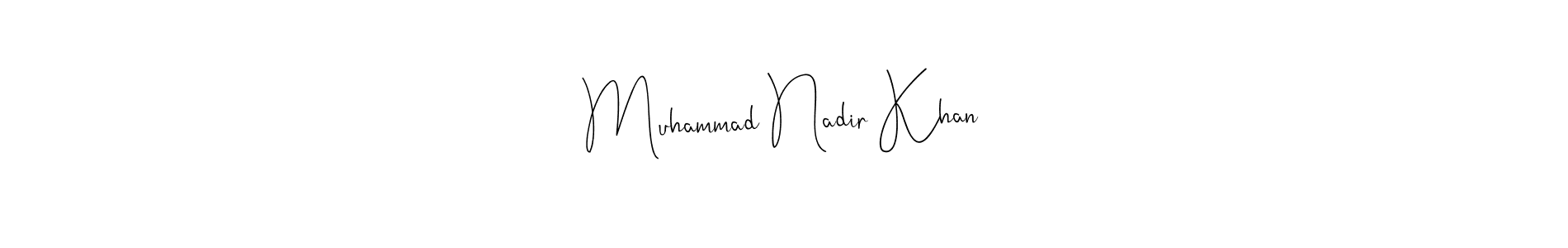 Make a beautiful signature design for name Muhammad Nadir Khan. With this signature (Andilay-7BmLP) style, you can create a handwritten signature for free. Muhammad Nadir Khan signature style 4 images and pictures png