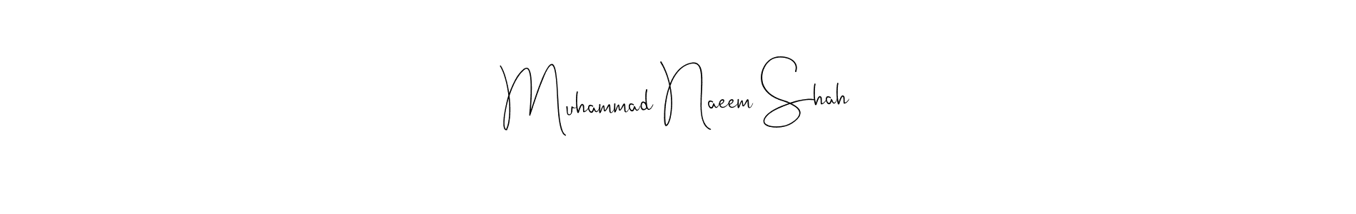 You should practise on your own different ways (Andilay-7BmLP) to write your name (Muhammad Naeem Shah) in signature. don't let someone else do it for you. Muhammad Naeem Shah signature style 4 images and pictures png