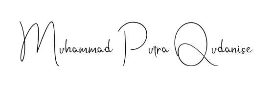 The Andilay-7BmLP typeface gives name Muhammad Putra Qudanise a refined look. Suitable for certificates, diplomas, and official verification. Muhammad Putra Qudanise signature style 4 images and pictures png