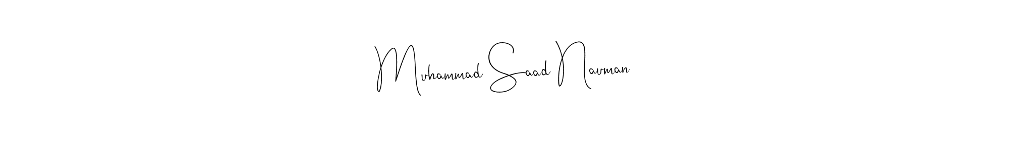 Make a beautiful signature design for name Muhammad Saad Nauman. With this signature (Andilay-7BmLP) style, you can create a handwritten signature for free. Muhammad Saad Nauman signature style 4 images and pictures png