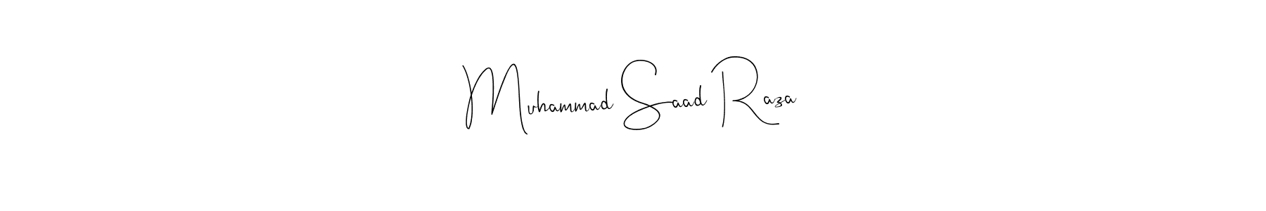 Make a beautiful signature design for name Muhammad Saad Raza. With this signature (Andilay-7BmLP) style, you can create a handwritten signature for free. Muhammad Saad Raza signature style 4 images and pictures png