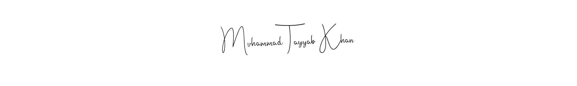 if you are searching for the best signature style for your name Muhammad Tayyab Khan. so please give up your signature search. here we have designed multiple signature styles  using Andilay-7BmLP. Muhammad Tayyab Khan signature style 4 images and pictures png