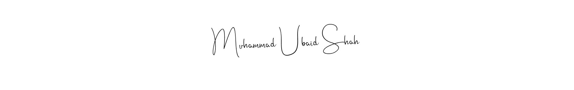 The best way (Andilay-7BmLP) to make a short signature is to pick only two or three words in your name. The name Muhammad Ubaid Shah include a total of six letters. For converting this name. Muhammad Ubaid Shah signature style 4 images and pictures png