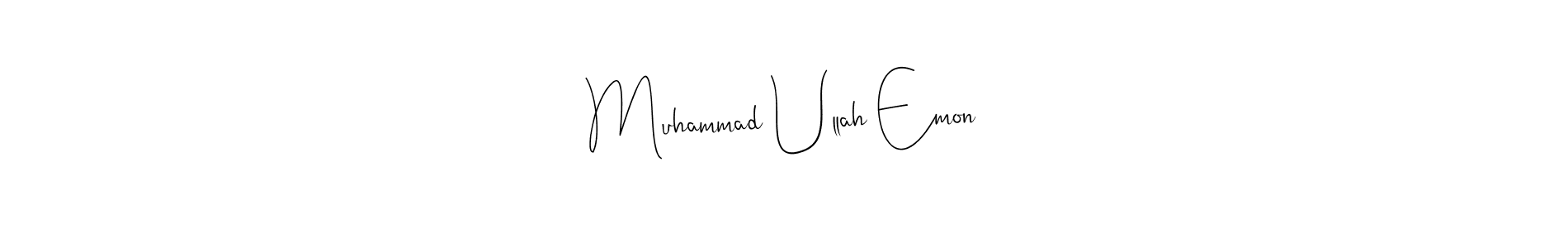 The best way (Andilay-7BmLP) to make a short signature is to pick only two or three words in your name. The name Muhammad Ullah Emon include a total of six letters. For converting this name. Muhammad Ullah Emon signature style 4 images and pictures png
