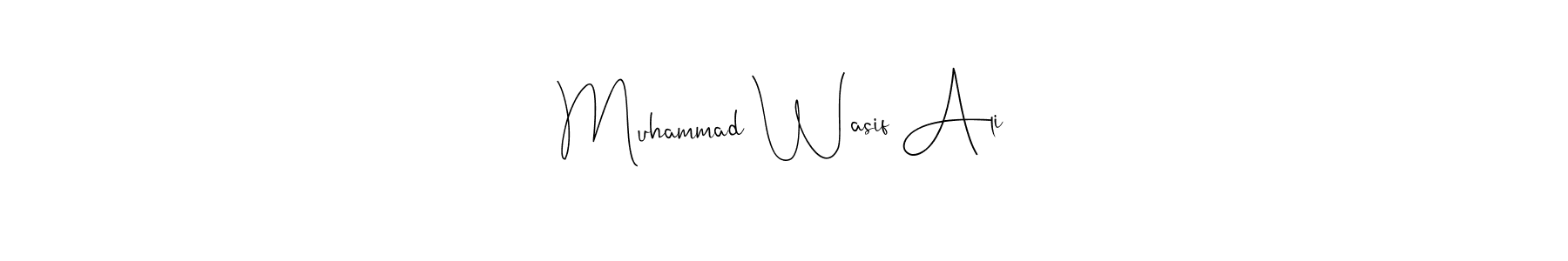 How to make Muhammad Wasif Ali name signature. Use Andilay-7BmLP style for creating short signs online. This is the latest handwritten sign. Muhammad Wasif Ali signature style 4 images and pictures png