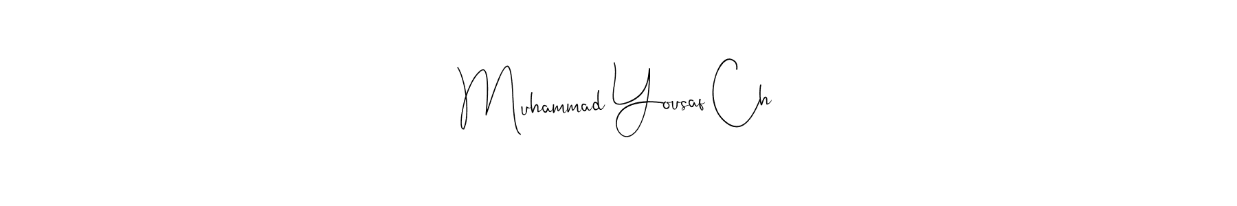 Andilay-7BmLP is a professional signature style that is perfect for those who want to add a touch of class to their signature. It is also a great choice for those who want to make their signature more unique. Get Muhammad Yousaf Ch name to fancy signature for free. Muhammad Yousaf Ch signature style 4 images and pictures png