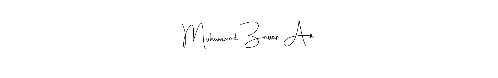 Design your own signature with our free online signature maker. With this signature software, you can create a handwritten (Andilay-7BmLP) signature for name Muhammad Zaffar Ali. Muhammad Zaffar Ali signature style 4 images and pictures png