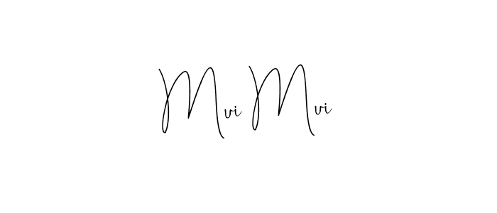 How to make Mui Mui name signature. Use Andilay-7BmLP style for creating short signs online. This is the latest handwritten sign. Mui Mui signature style 4 images and pictures png