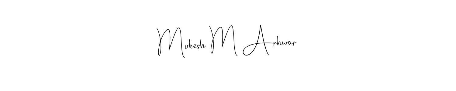 Andilay-7BmLP is a professional signature style that is perfect for those who want to add a touch of class to their signature. It is also a great choice for those who want to make their signature more unique. Get Mukesh M Arhwar name to fancy signature for free. Mukesh M Arhwar signature style 4 images and pictures png