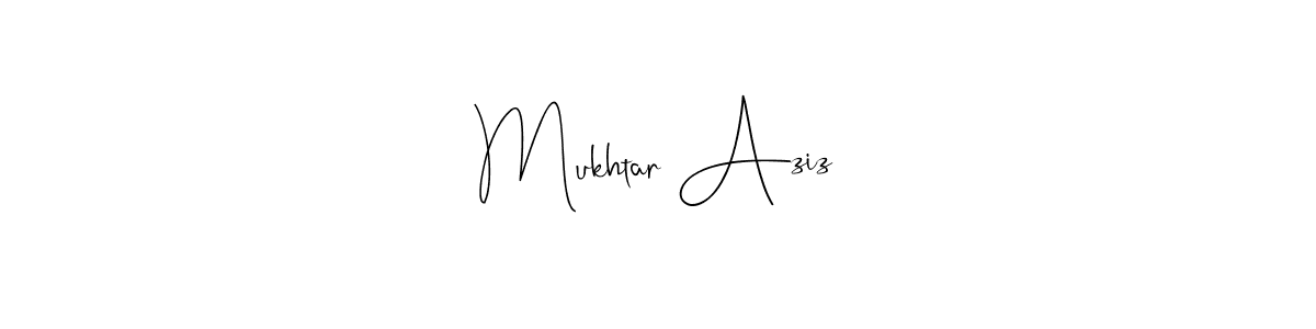 Andilay-7BmLP is a professional signature style that is perfect for those who want to add a touch of class to their signature. It is also a great choice for those who want to make their signature more unique. Get Mukhtar Aziz name to fancy signature for free. Mukhtar Aziz signature style 4 images and pictures png