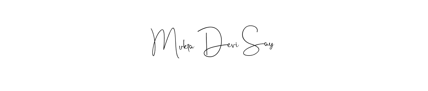 How to make Mukta Devi Say name signature. Use Andilay-7BmLP style for creating short signs online. This is the latest handwritten sign. Mukta Devi Say signature style 4 images and pictures png