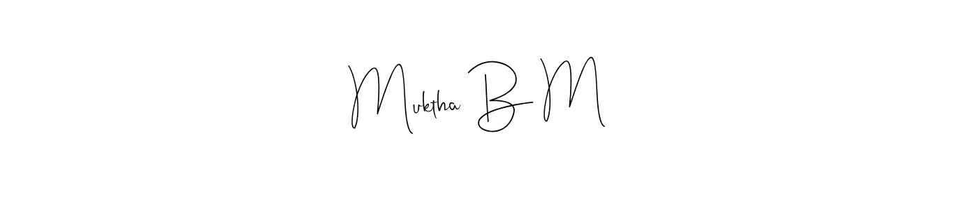 Make a beautiful signature design for name Muktha B M ♡. Use this online signature maker to create a handwritten signature for free. Muktha B M ♡ signature style 4 images and pictures png