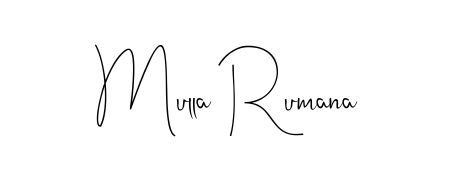 Get inspired by this graceful Andilay-7BmLP signature style for name Mulla Rumana. Smooth loops and balanced proportions for everyday use. Mulla Rumana signature style 4 images and pictures png