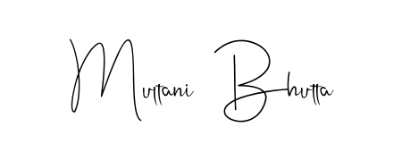 Designed for modern professionals: Multani  Bhutta name signature crafted with Andilay-7BmLP script. Ready for digital PDF workflows. Multani  Bhutta signature style 4 images and pictures png