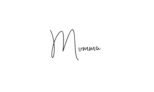 if you are searching for the best signature style for your name Mumma. so please give up your signature search. here we have designed multiple signature styles  using Andilay-7BmLP. Mumma signature style 4 images and pictures png