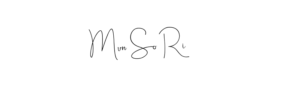 Make a beautiful signature design for name Mun So Ri. With this signature (Andilay-7BmLP) style, you can create a handwritten signature for free. Mun So Ri signature style 4 images and pictures png