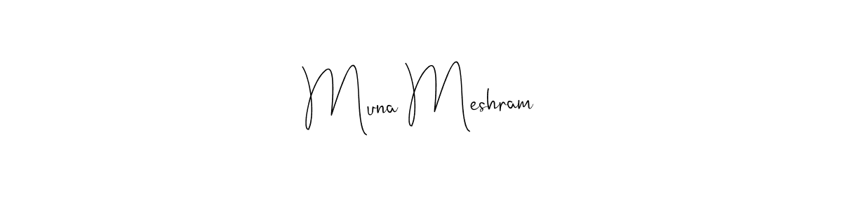 Muna Meshram stylish signature style. Best Handwritten Sign (Andilay-7BmLP) for my name. Handwritten Signature Collection Ideas for my name Muna Meshram. Muna Meshram signature style 4 images and pictures png