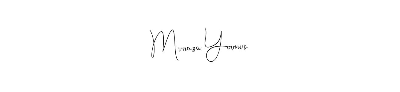 Create a beautiful signature design for name Munaza Younus. With this signature (Andilay-7BmLP) fonts, you can make a handwritten signature for free. Munaza Younus signature style 4 images and pictures png