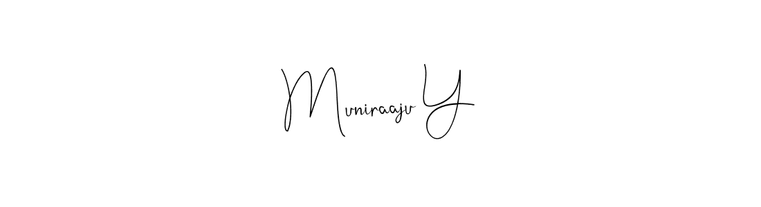 Make a beautiful signature design for name Muniraaju Y. With this signature (Andilay-7BmLP) style, you can create a handwritten signature for free. Muniraaju Y signature style 4 images and pictures png