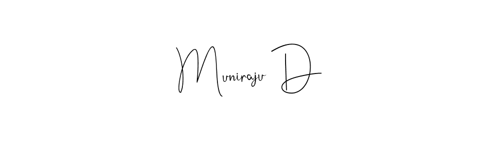 You should practise on your own different ways (Andilay-7BmLP) to write your name (Muniraju D) in signature. don't let someone else do it for you. Muniraju D signature style 4 images and pictures png
