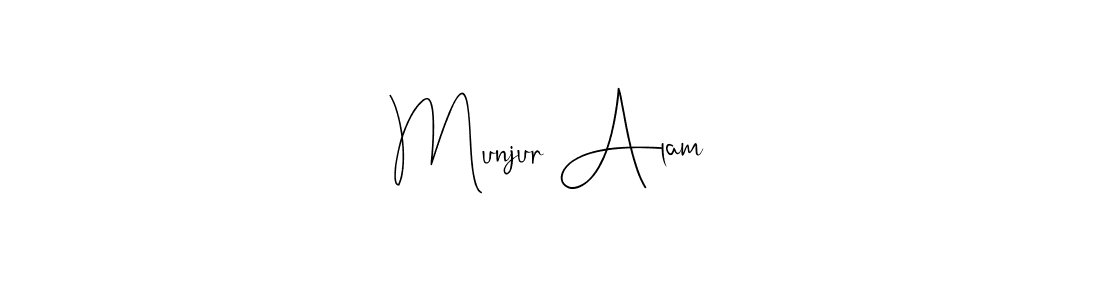 You should practise on your own different ways (Andilay-7BmLP) to write your name (Munjur Alam) in signature. don't let someone else do it for you. Munjur Alam signature style 4 images and pictures png