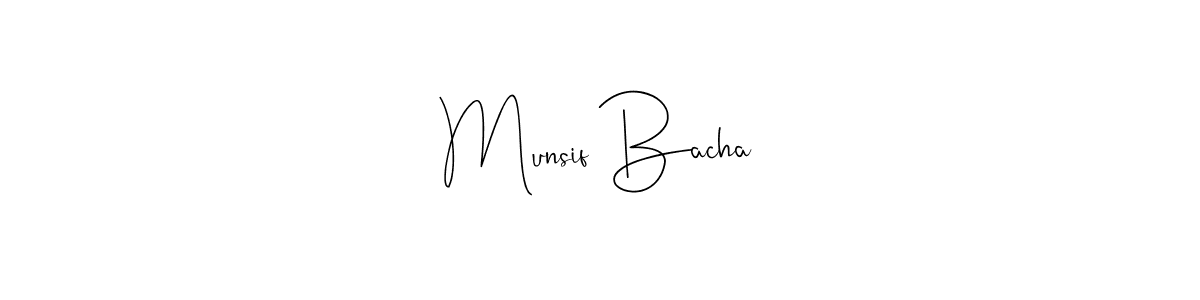 Also we have Munsif Bacha name is the best signature style. Create professional handwritten signature collection using Andilay-7BmLP autograph style. Munsif Bacha signature style 4 images and pictures png