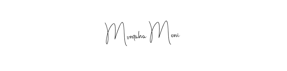 Andilay-7BmLP is a professional signature style that is perfect for those who want to add a touch of class to their signature. It is also a great choice for those who want to make their signature more unique. Get Muntaha Moni name to fancy signature for free. Muntaha Moni signature style 4 images and pictures png
