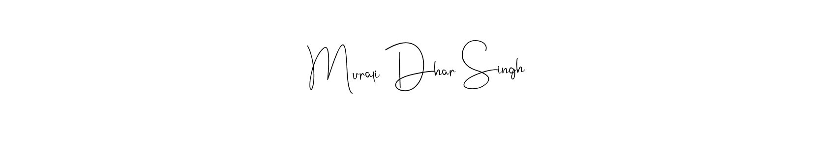 This is the best signature style for the Murali Dhar Singh name. Also you like these signature font (Andilay-7BmLP). Mix name signature. Murali Dhar Singh signature style 4 images and pictures png
