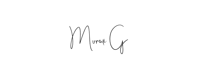 You can use this online signature creator to create a handwritten signature for the name Murali G. This is the best online autograph maker. Murali G signature style 4 images and pictures png