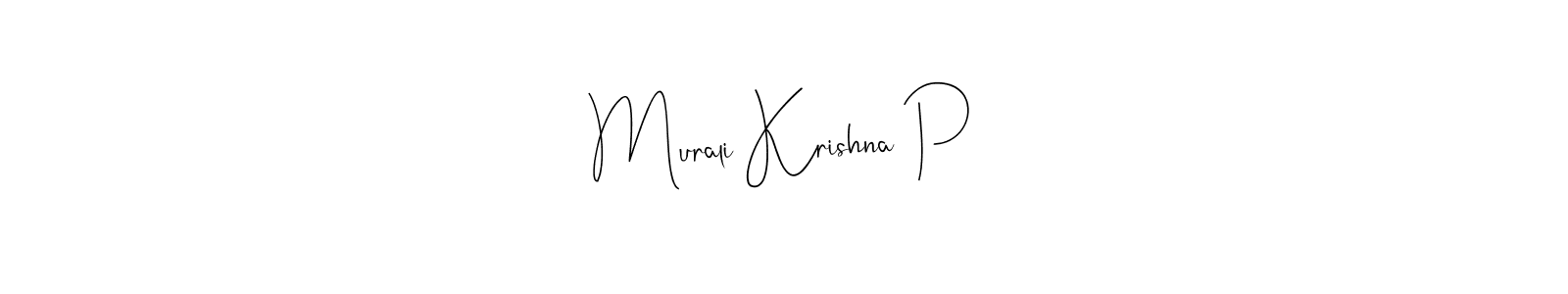 How to make Murali Krishna P name signature. Use Andilay-7BmLP style for creating short signs online. This is the latest handwritten sign. Murali Krishna P signature style 4 images and pictures png