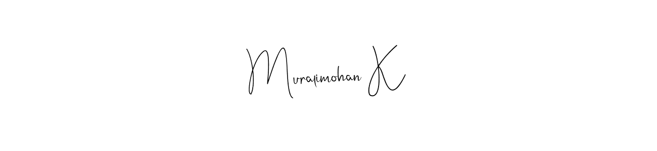 See photos of Muralimohan K official signature by Spectra . Check more albums & portfolios. Read reviews & check more about Andilay-7BmLP font. Muralimohan K signature style 4 images and pictures png