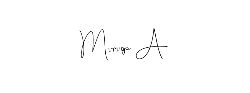 if you are searching for the best signature style for your name Muruga A. so please give up your signature search. here we have designed multiple signature styles  using Andilay-7BmLP. Muruga A signature style 4 images and pictures png