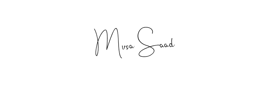 Design your own signature with our free online signature maker. With this signature software, you can create a handwritten (Andilay-7BmLP) signature for name Musa Saad. Musa Saad signature style 4 images and pictures png