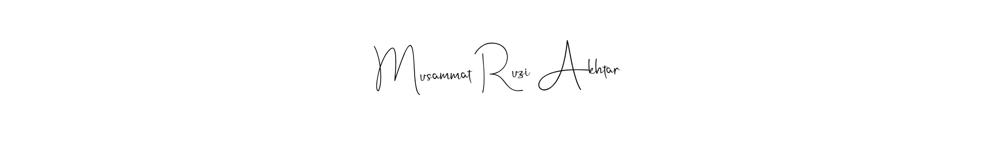Similarly Andilay-7BmLP is the best handwritten signature design. Signature creator online .You can use it as an online autograph creator for name Musammat Ruzi Akhtar. Musammat Ruzi Akhtar signature style 4 images and pictures png