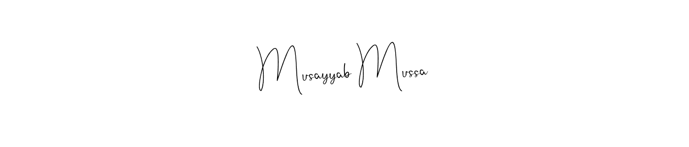 Design your own signature with our free online signature maker. With this signature software, you can create a handwritten (Andilay-7BmLP) signature for name Musayyab Mussa. Musayyab Mussa signature style 4 images and pictures png