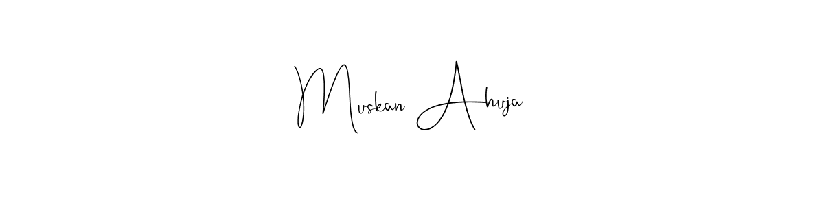 How to make Muskan Ahuja signature? Andilay-7BmLP is a professional autograph style. Create handwritten signature for Muskan Ahuja name. Muskan Ahuja signature style 4 images and pictures png