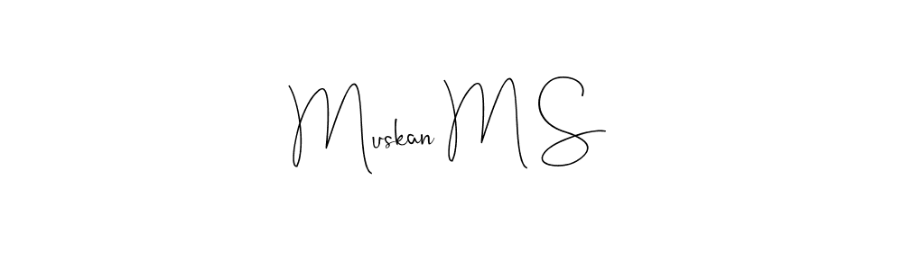 if you are searching for the best signature style for your name Muskan M S. so please give up your signature search. here we have designed multiple signature styles  using Andilay-7BmLP. Muskan M S signature style 4 images and pictures png