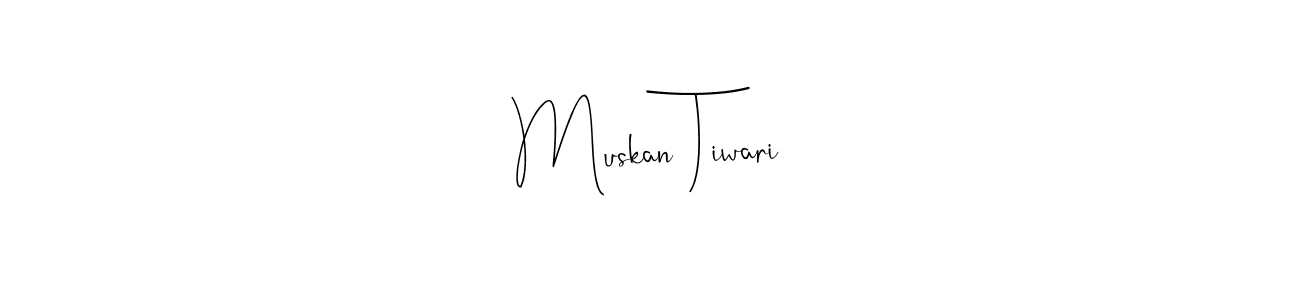How to make Muskan Tiwari name signature. Use Andilay-7BmLP style for creating short signs online. This is the latest handwritten sign. Muskan Tiwari signature style 4 images and pictures png