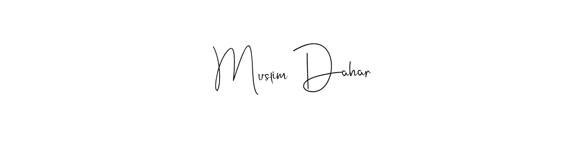 You can use this online signature creator to create a handwritten signature for the name Muslim Dahar. This is the best online autograph maker. Muslim Dahar signature style 4 images and pictures png