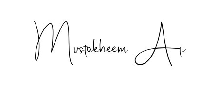 Designed for modern professionals: Mustakheem Ali name signature crafted with Andilay-7BmLP script. Ready for digital PDF workflows. Mustakheem Ali signature style 4 images and pictures png