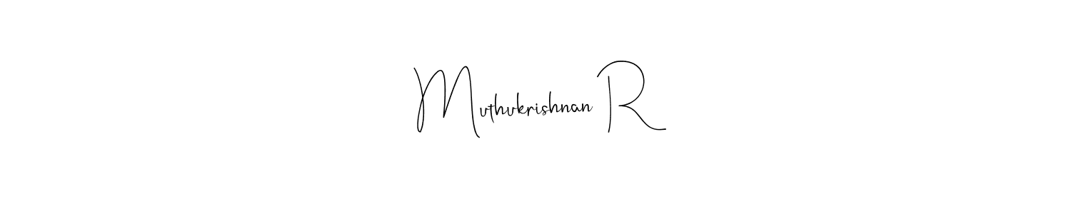 Design your own signature with our free online signature maker. With this signature software, you can create a handwritten (Andilay-7BmLP) signature for name Muthukrishnan R. Muthukrishnan R signature style 4 images and pictures png