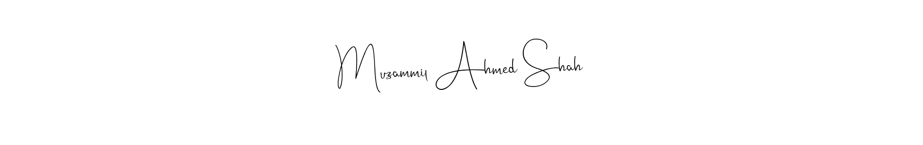 Andilay-7BmLP is a professional signature style that is perfect for those who want to add a touch of class to their signature. It is also a great choice for those who want to make their signature more unique. Get Muzammil Ahmed Shah name to fancy signature for free. Muzammil Ahmed Shah signature style 4 images and pictures png