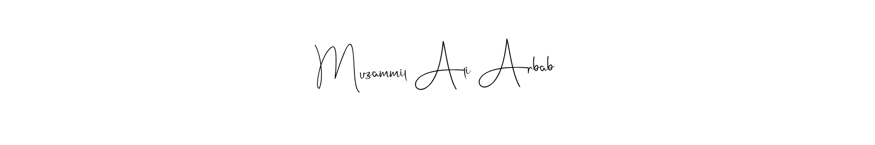 Muzammil Ali Arbab stylish signature style. Best Handwritten Sign (Andilay-7BmLP) for my name. Handwritten Signature Collection Ideas for my name Muzammil Ali Arbab. Muzammil Ali Arbab signature style 4 images and pictures png