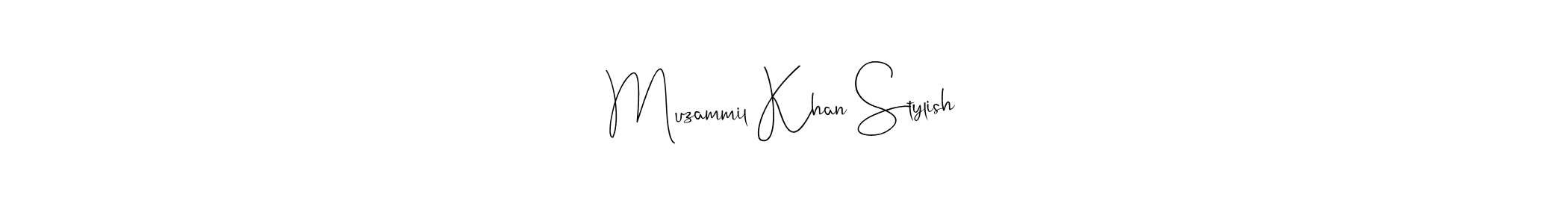 How to make Muzammil Khan Stylish name signature. Use Andilay-7BmLP style for creating short signs online. This is the latest handwritten sign. Muzammil Khan Stylish signature style 4 images and pictures png