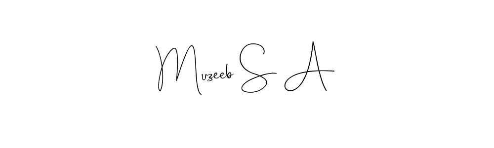 The best way (Andilay-7BmLP) to make a short signature is to pick only two or three words in your name. The name Muzeeb S A include a total of six letters. For converting this name. Muzeeb S A signature style 4 images and pictures png
