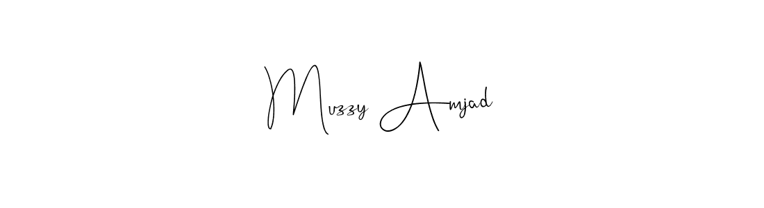 Also we have Muzzy Amjad name is the best signature style. Create professional handwritten signature collection using Andilay-7BmLP autograph style. Muzzy Amjad signature style 4 images and pictures png