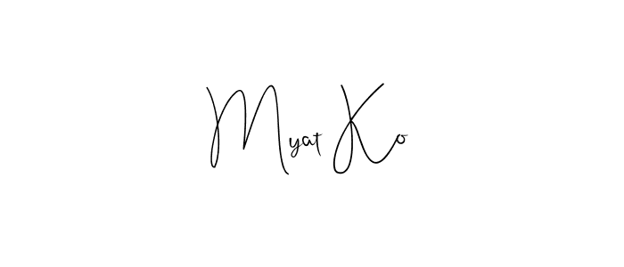 Use a signature maker to create a handwritten signature online. With this signature software, you can design (Andilay-7BmLP) your own signature for name Myat Ko. Myat Ko signature style 4 images and pictures png